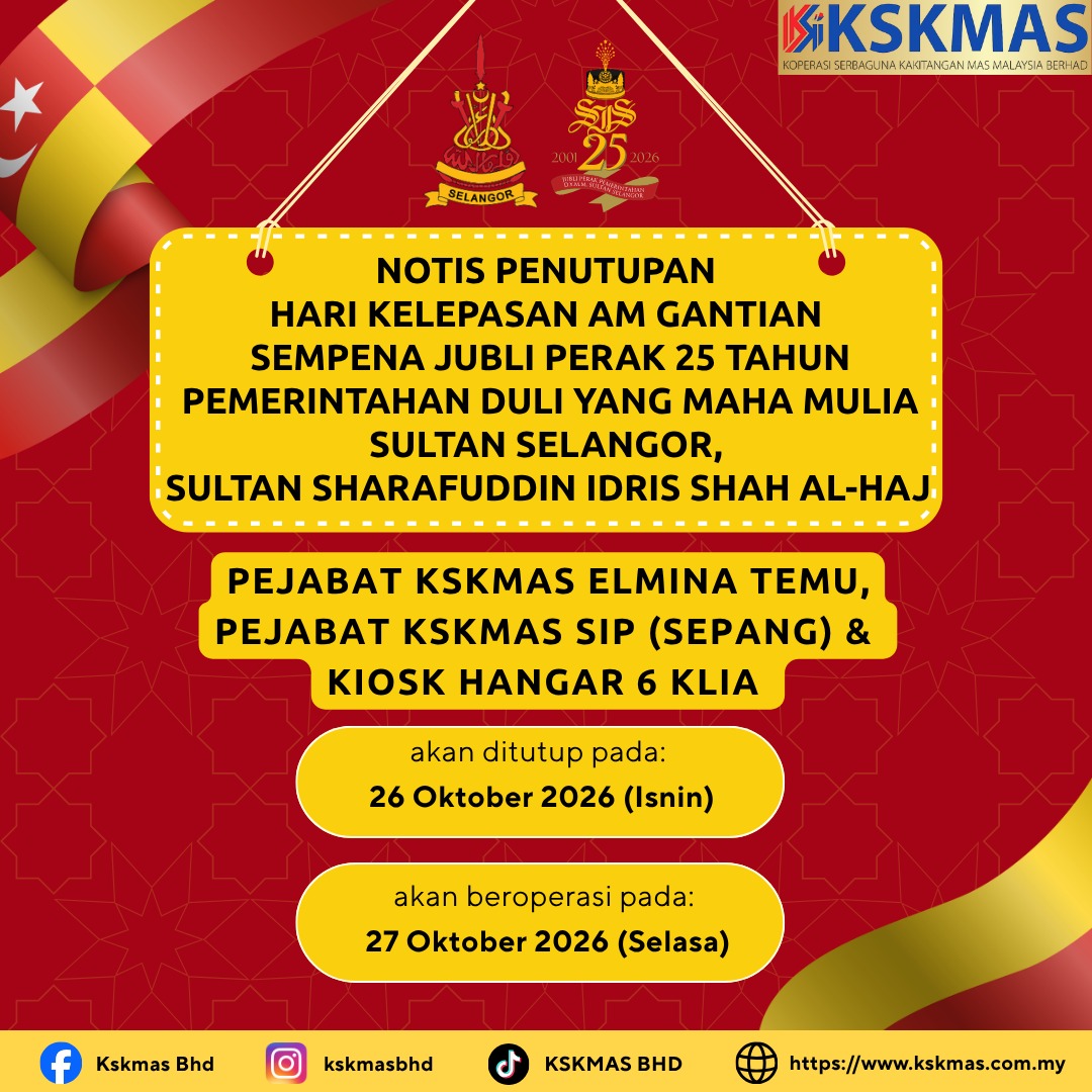 Notis Tutup Sultan Selangor